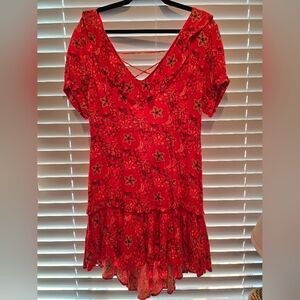 Spell Red Floral Dress